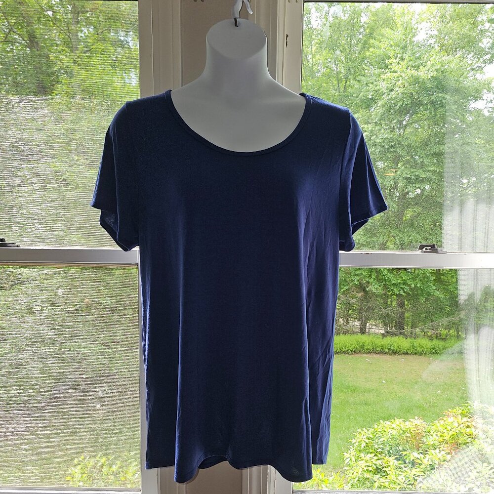 Lularoe Basic blue Tee-shirt with scoop neck 2xl